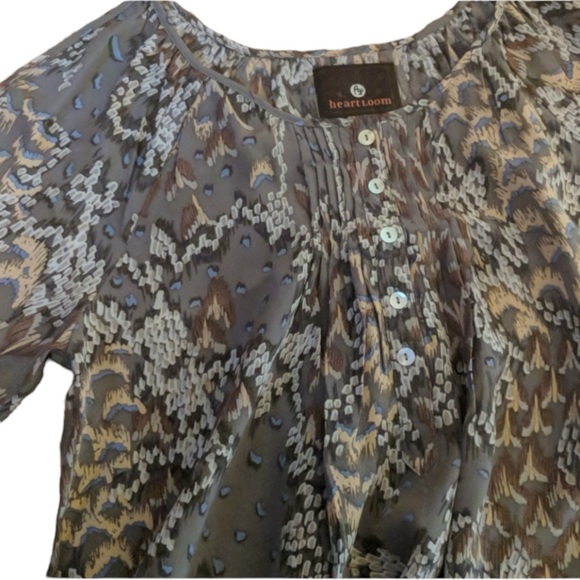 Anthropologie Heartloom 100% Silk Cold Shoulder Top Size XS - Picture 5 of 13